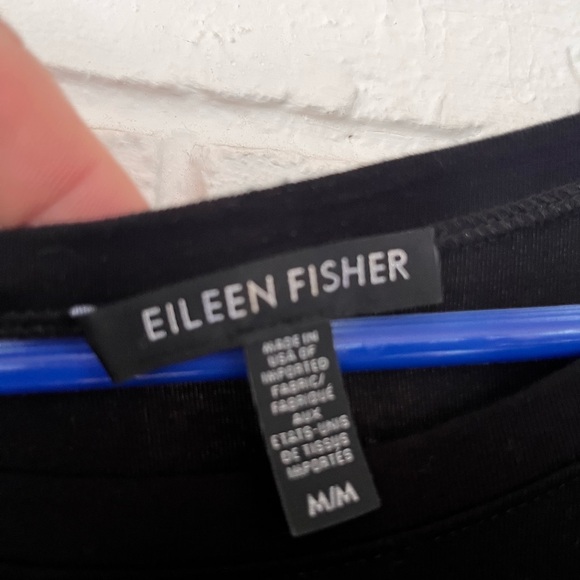 NWOT Eileen Fisher Black Lightweight Viscose Jersey Short Sleeve Tee Size M - Picture 5 of 5